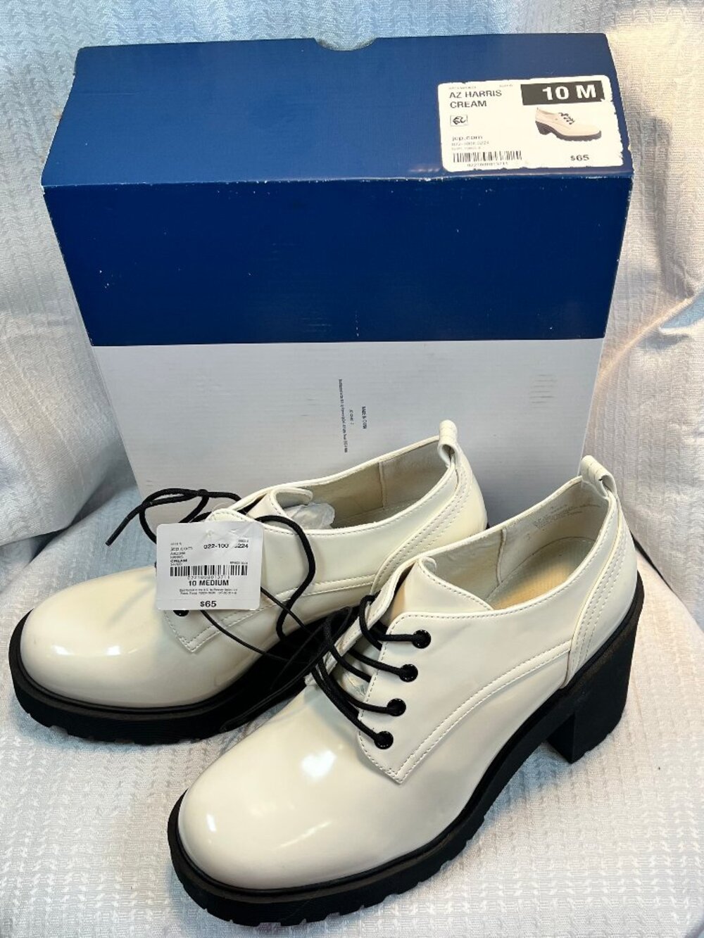 Arizona Jean Company AZ Harris Platform Oxford Shoes in Cream size 10 M